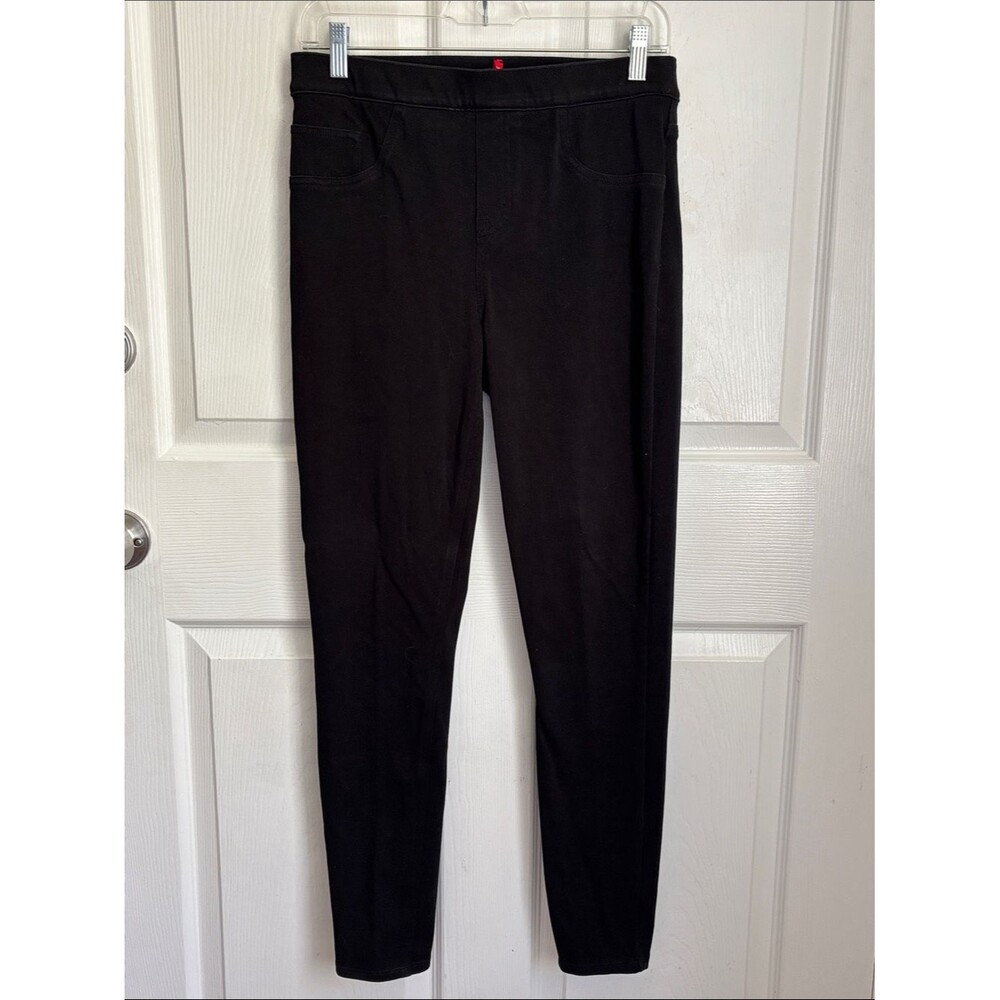 SPANX Black Womens Stretch Skinny Jeans Pants size Medium Back pockets Shapewear